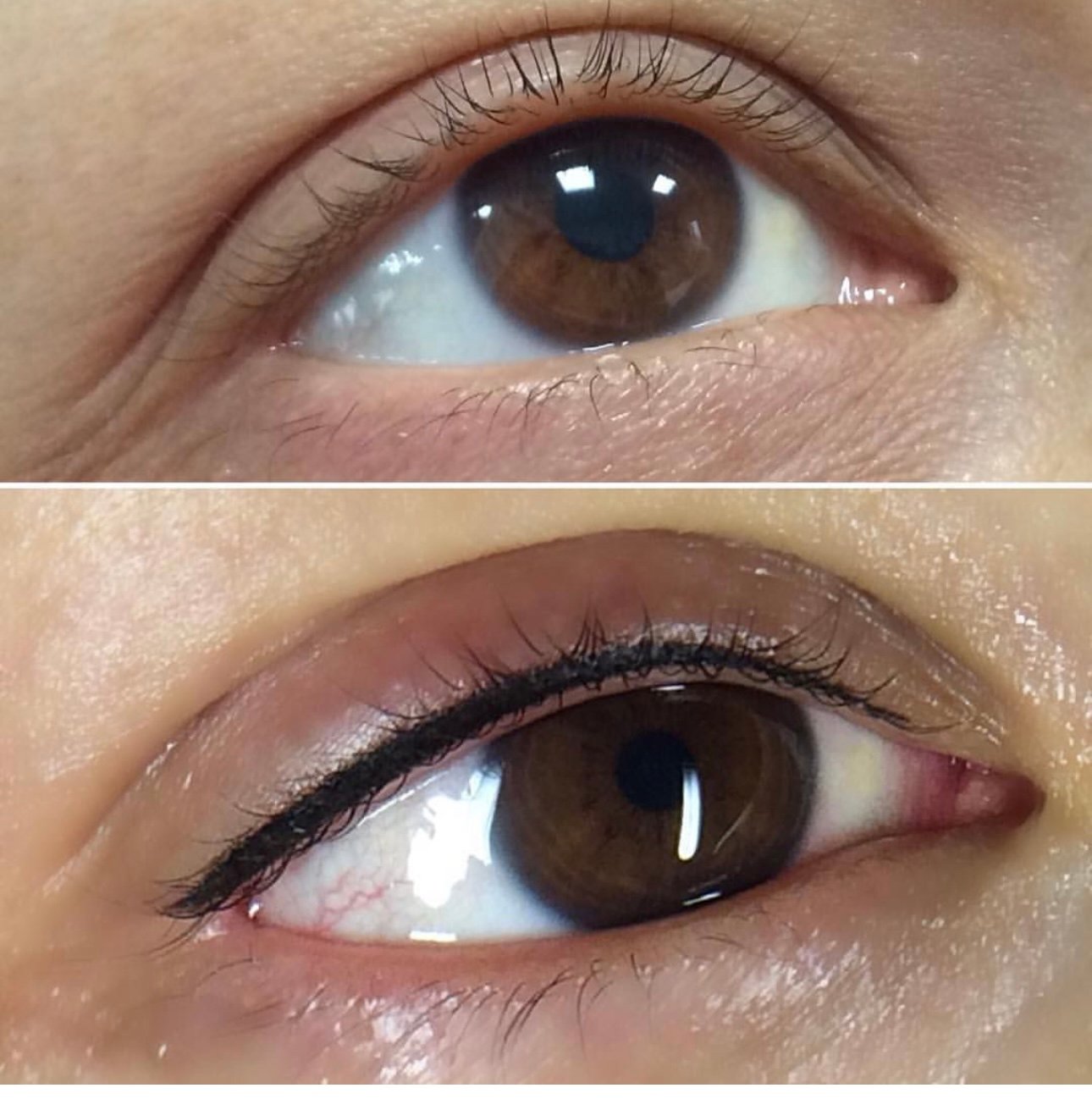 Eyeliner tattoo voor en na resultaat / eyeliner tattoo before and after