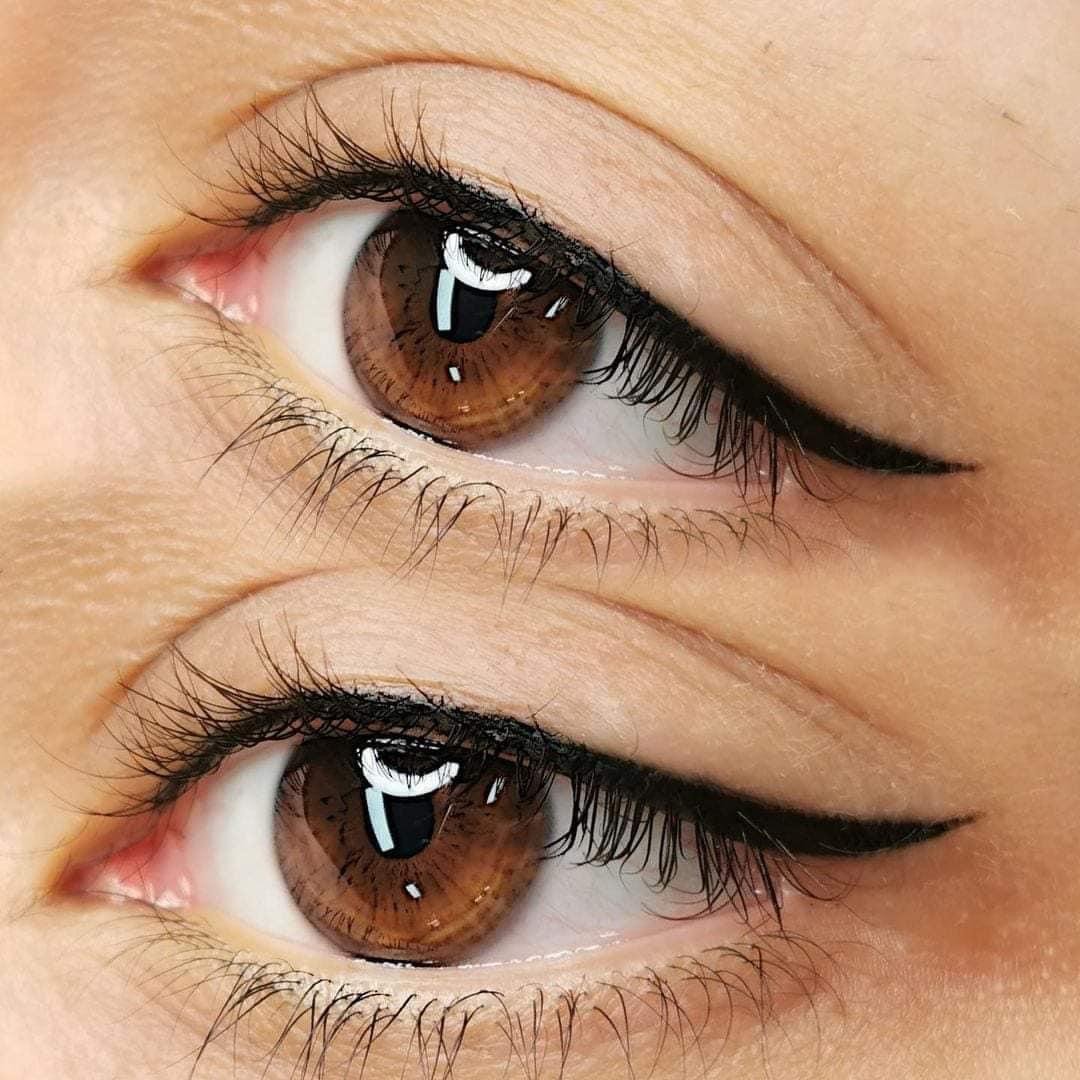 Symmetrische eyeliner infralash resultaat beide ogen / symmetrical eyeliner infralash both eyes